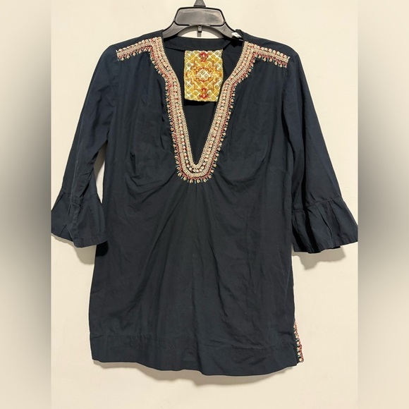 Tops - Robert Graham Embroidered Womens Blouse 3/4 Sleeve Size Small 100% Cotton